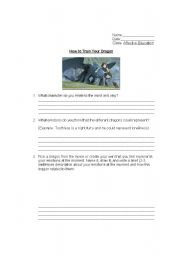 English Worksheet: How to Train Your Dragon