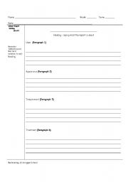 English worksheet: Animal Report Proformer (Introducing Paragraphs)