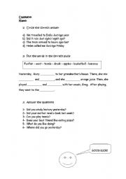English Worksheet: Classwork