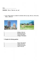 English worksheet: worksheet: there is, there are, can, cant