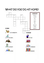 English worksheet: What do you do at home?