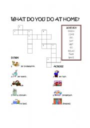 English Worksheet: What do you do at home?