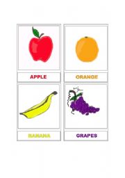 English Worksheet: printables fruits