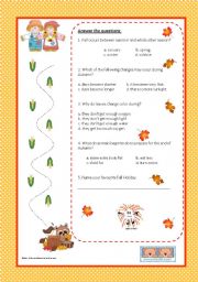 English Worksheet: Fall Season - Practice