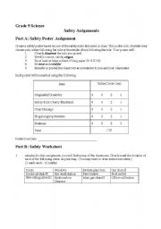 English Worksheet: Saftey in the Lab