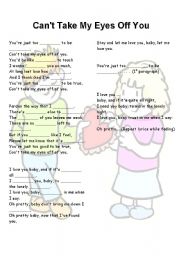 English Worksheet: Cant take my eyes off you
