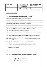 English Worksheet: Mid term test n1( 4th form C.Core)