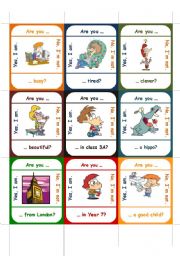 English Worksheet: Are you ... ?     GO FISH-GAME