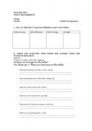 English Worksheet: Test for primary 