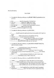 English worksheet: Present and past tense