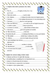 English Worksheet: relative pronouns