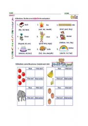 English Worksheet: Adjectives