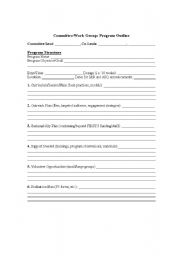 English Worksheet: Program Outline