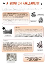 English Worksheet: GUY  FAWKES : A  BOMB  IN  PARLIAMENT