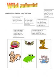 English worksheet: Wild animals!