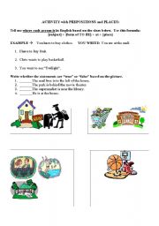 English worksheet: Location and Preposition Practice