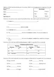 English Worksheet: Nouns and the verb be