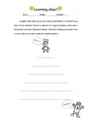 English Worksheet: Adjectives