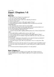 English worksheet: Slam Chapter quiz