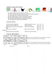 English Worksheet: EXERCISES