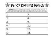 English worksheet: Spelling Word Activity