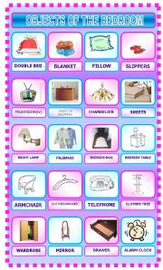 Objects Of The Bedroom Esl Worksheet By Saladinos