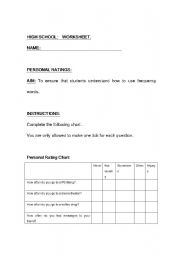 English Worksheet: frequency