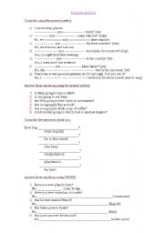 English worksheet: presnt perfect