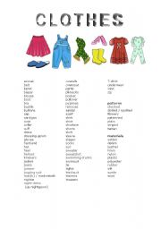 English Worksheet: clothes