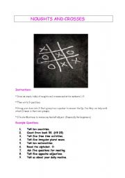 English worksheet: Noughts and crosses game