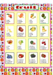 English Worksheet: fruit (multiple choice)