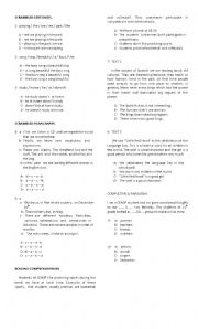 English worksheet: an easy evaluation