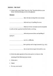 English Worksheet: FRIENDS, THE PILOT