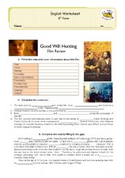good will hunting film review & comprehension exercises