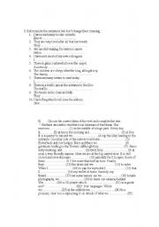 English worksheet: PRESENT TENSES