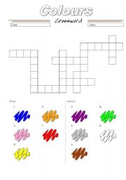 The colors (crossword) ESL worksheet by jhon ch