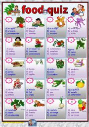 English Worksheet: Food quiz -multiple choice with key. 