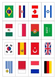 English Worksheet: World Flags 1_flashcards
