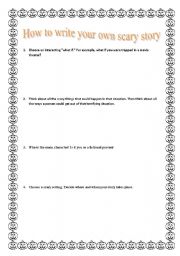 English Worksheet: How to write a scary story