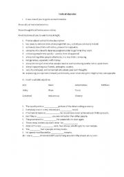 English Worksheet: Adjectives, traits of character