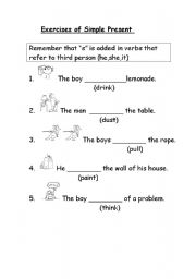 English worksheet: Simple present practice