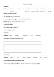 English Worksheet: Literature worksheet for A summers reading