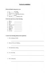 English worksheet: Verb to be worksheets