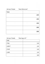 English Worksheet: Ask your friends.