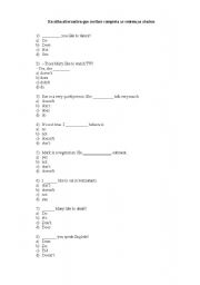 English Worksheet: Quiz about do and does
