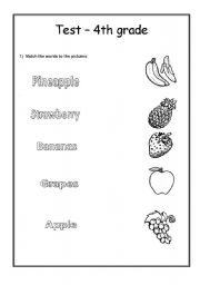 English worksheet: Test 4th - vocabulary review