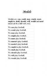 English Worksheet: modals