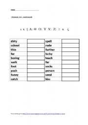 English worksheet: Phonemes test (Vowels)
