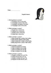 English worksheet: Penguin Grammar