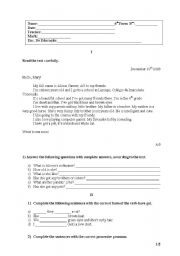 English worksheet: family and physical descriptions